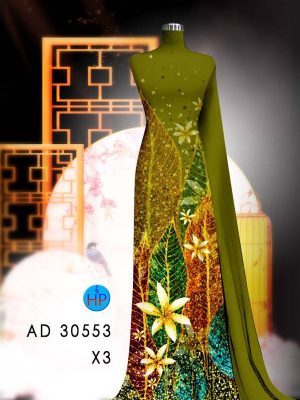 Vải Áo Dài Hoa In 3D AD 30553 30